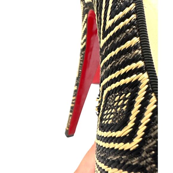 Christian Louboutin Daffodile 160 Platform Pumps Panama Black Cream 38.5 - Picture 13 of 14